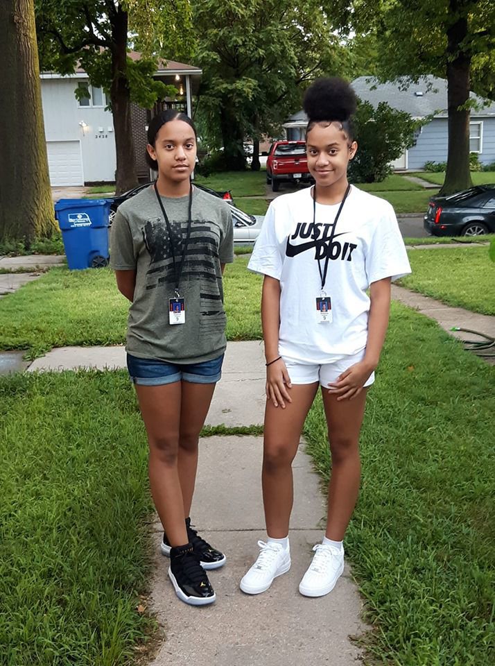 Keanna and Breanna first day of 9th grade.jpg